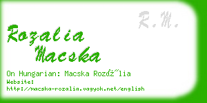 rozalia macska business card